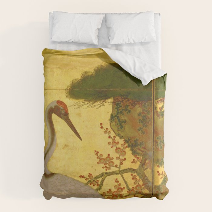 16th Century Japanese Birds & Flowers Duvet Cover