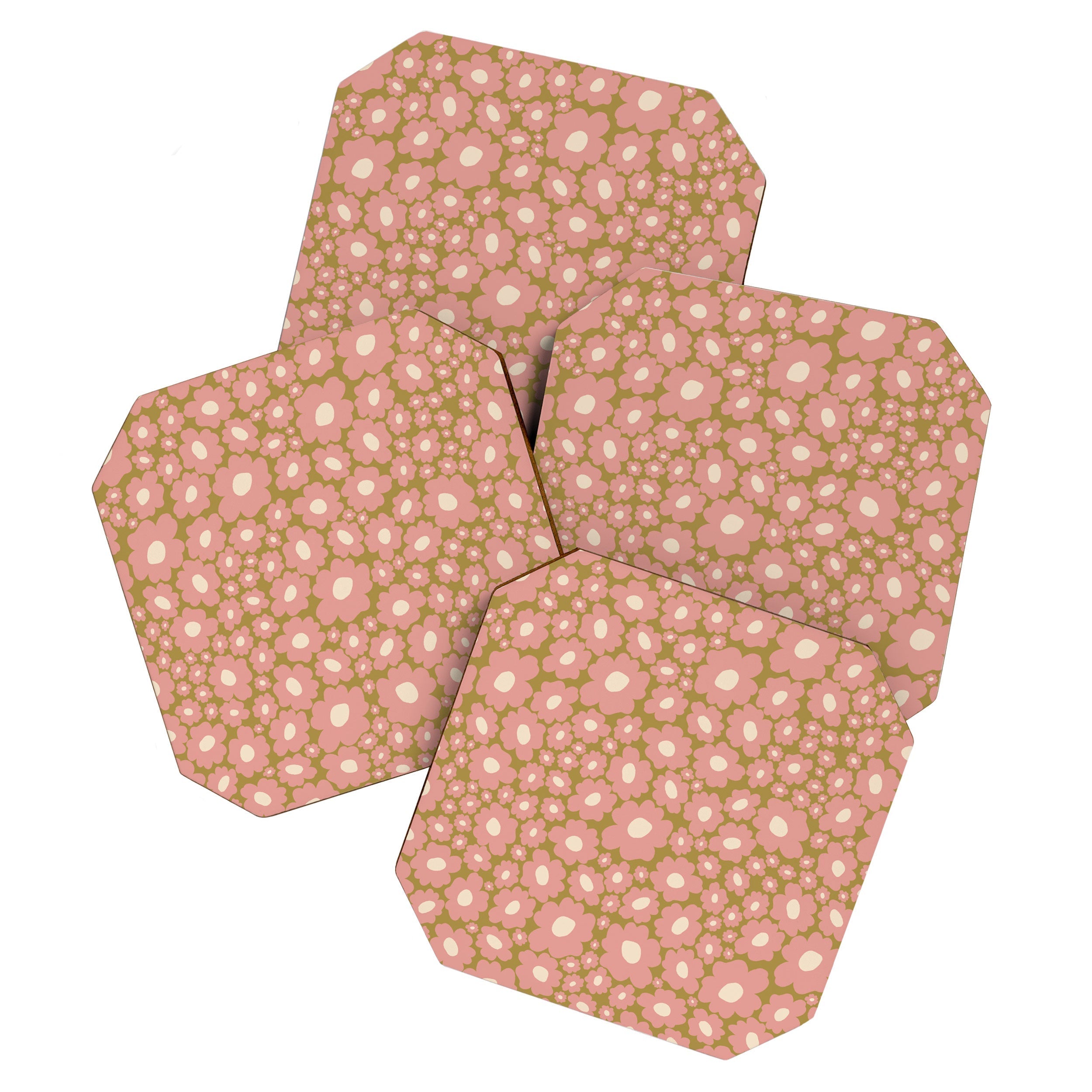 70������������������s Retro Floral  Coaster