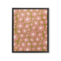 70������������������s Retro Floral  Framed Canvas Print