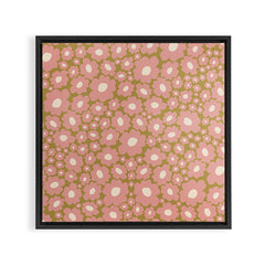 70������������������s Retro Floral  Framed Canvas Print