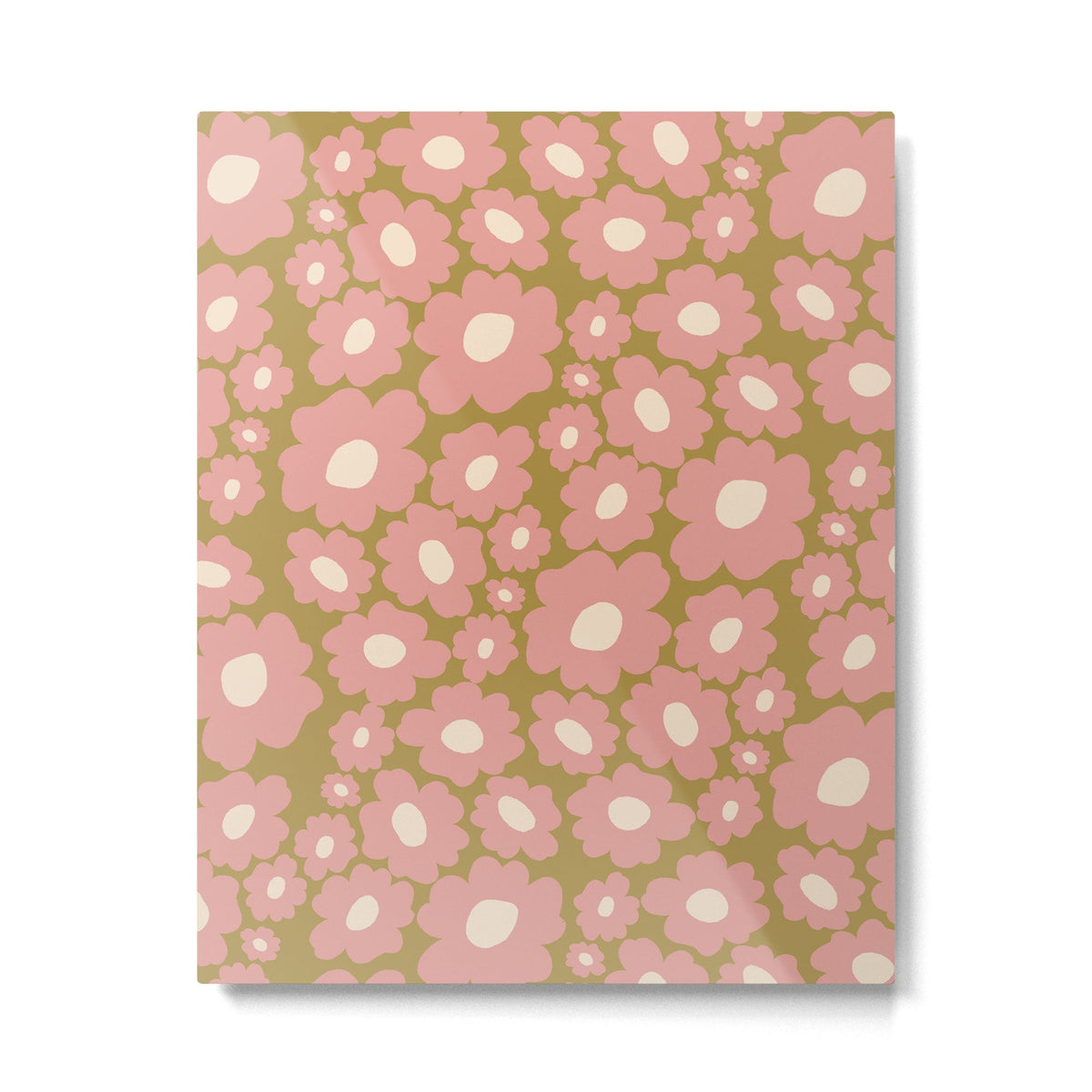 70������������������s Retro Floral  Metal Print