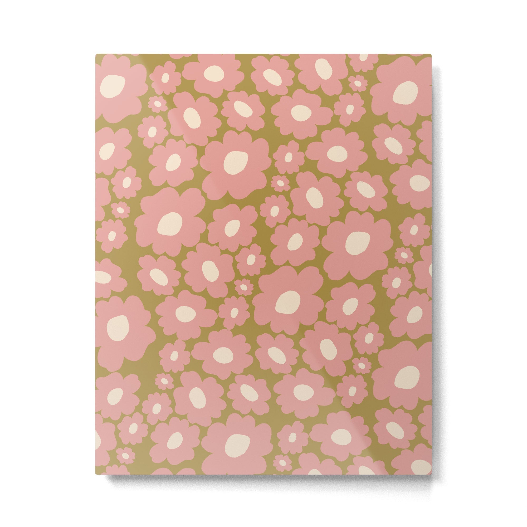 70������������������s Retro Floral  Metal Print