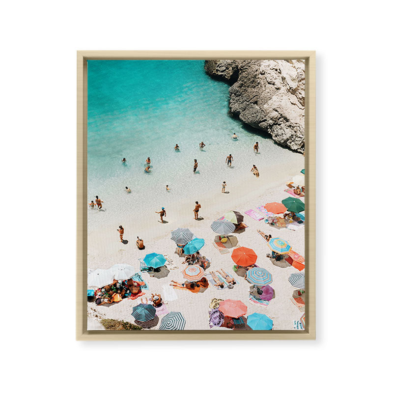 A Day At The Beach Framed Canvas Print