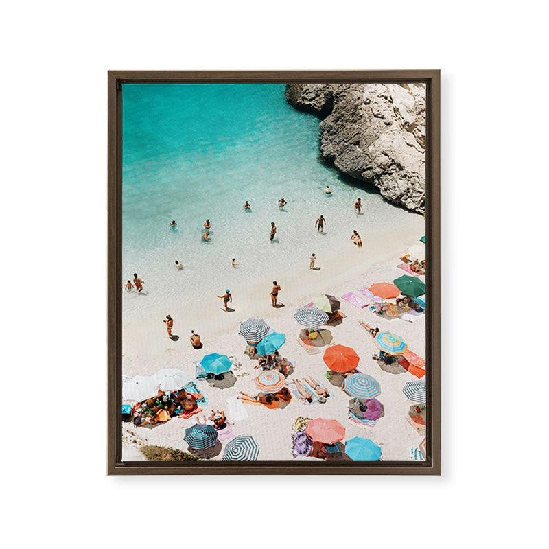 A Day At The Beach Framed Canvas Print