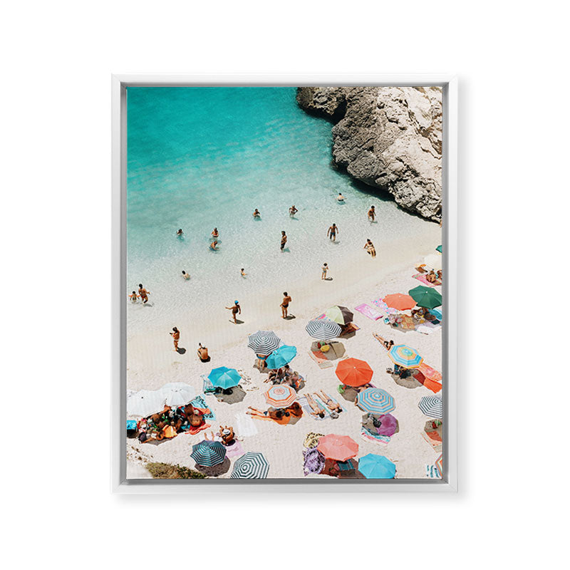 A Day At The Beach Framed Canvas Print
