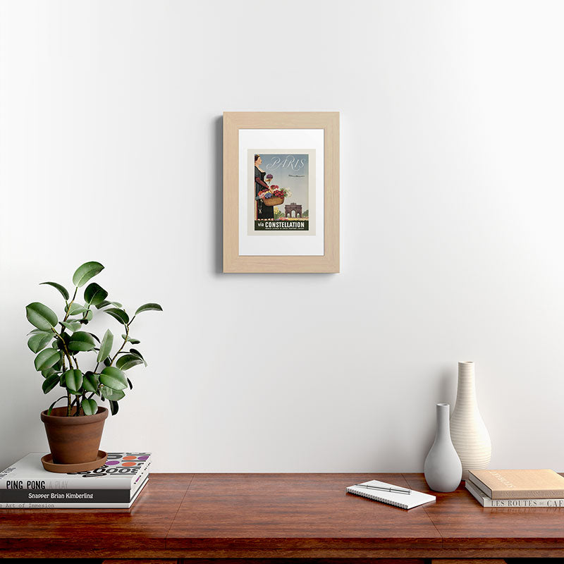 1950s Paris Vintage Travel Poster Framed Art Print