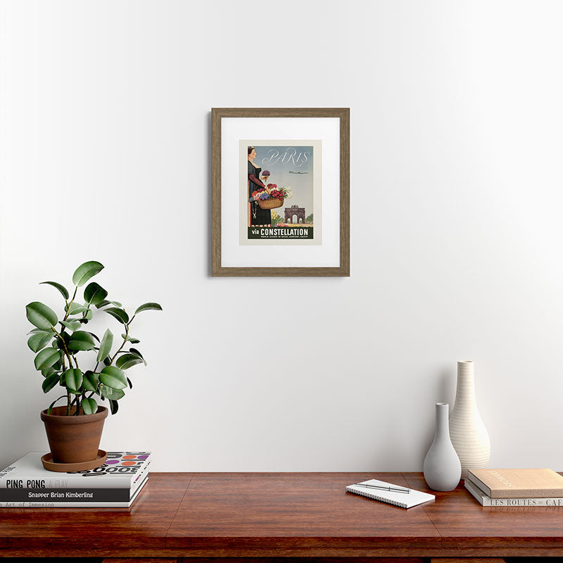 1950s Paris Vintage Travel Poster Framed Art Print