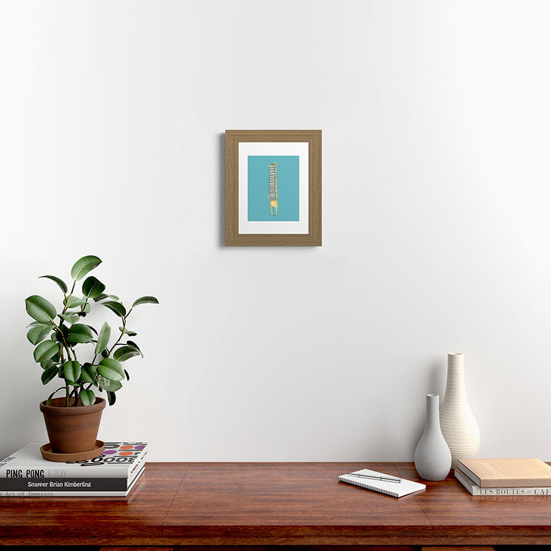 A Book Lover (blue) Framed Art Print