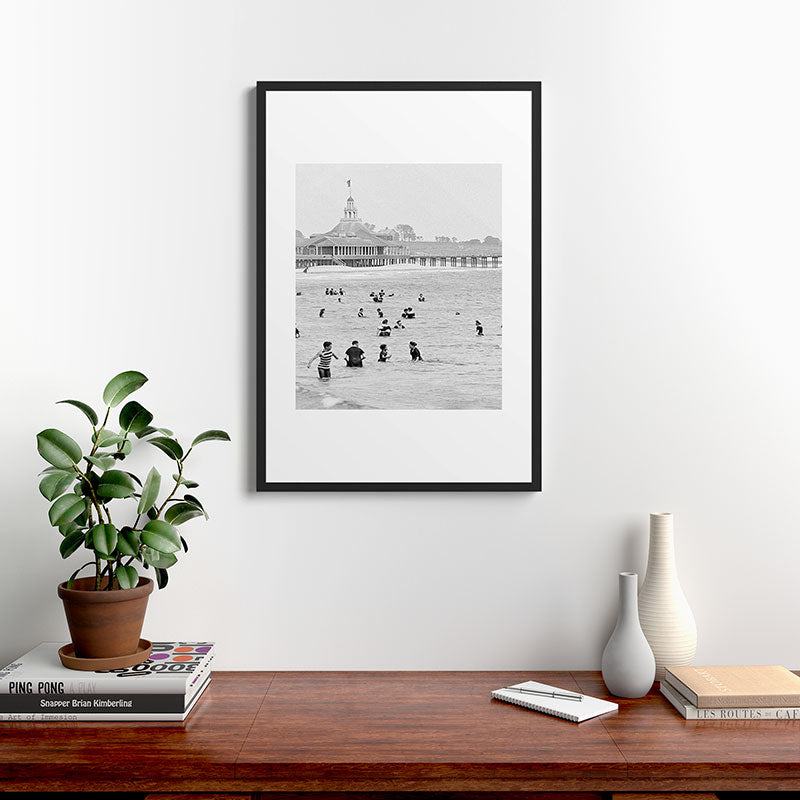 1895 Narragansett Pier and Beach, Narragansett, Rhode Island Framed Art Print