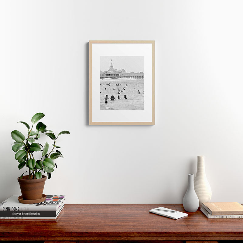 1895 Narragansett Pier and Beach, Narragansett, Rhode Island Framed Art Print