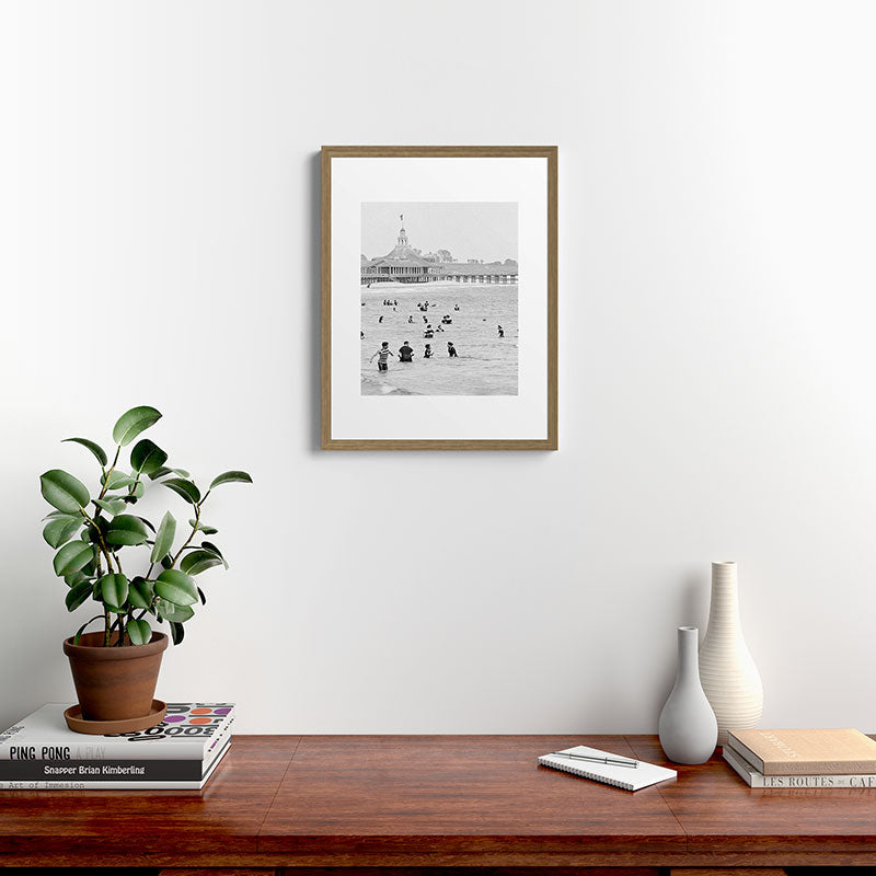 1895 Narragansett Pier and Beach, Narragansett, Rhode Island Framed Art Print