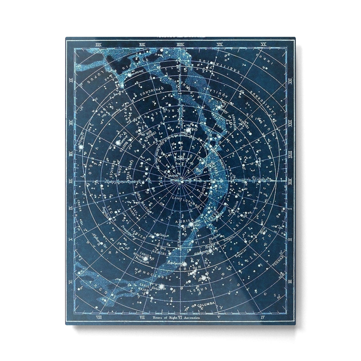 1900 Star Constellation Map - Chart Vintage Poster Metal Print