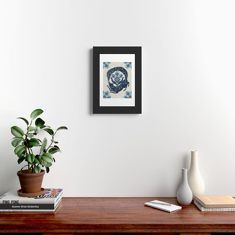 A Fox Chasing Its Tail Framed Art Print