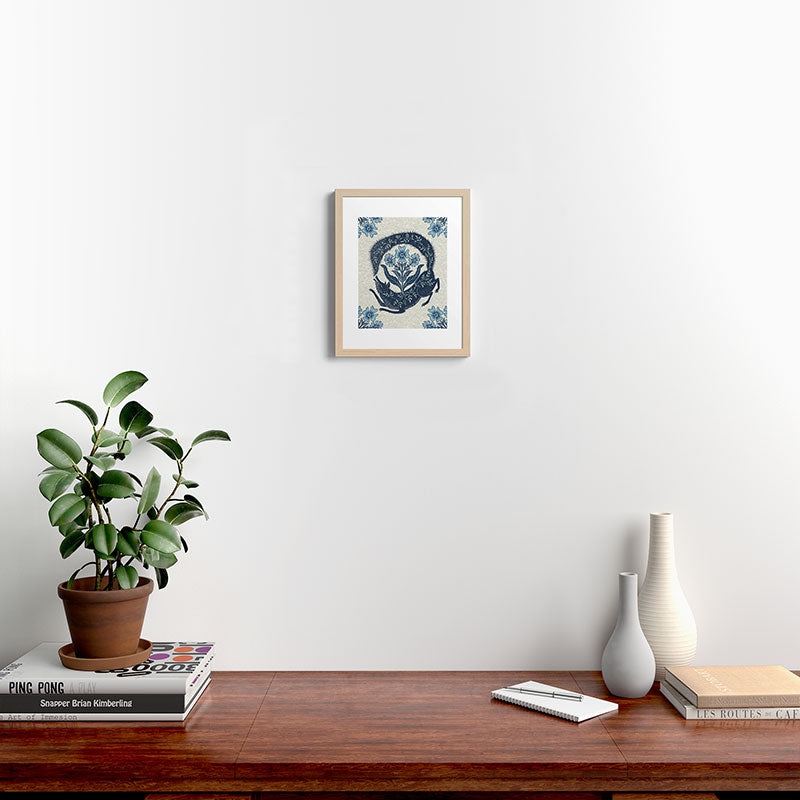 A Fox Chasing Its Tail Framed Art Print