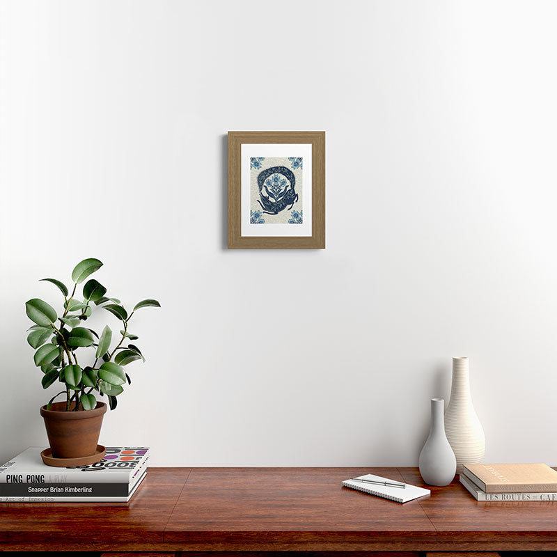 A Fox Chasing Its Tail Framed Art Print