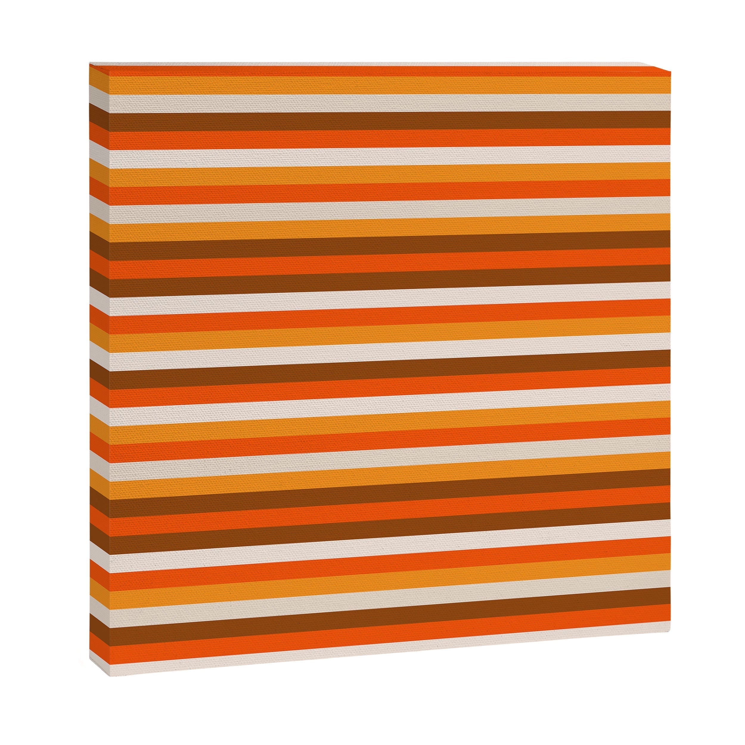70s Fine Stripes in Retro Orange and Brown Canvas Print