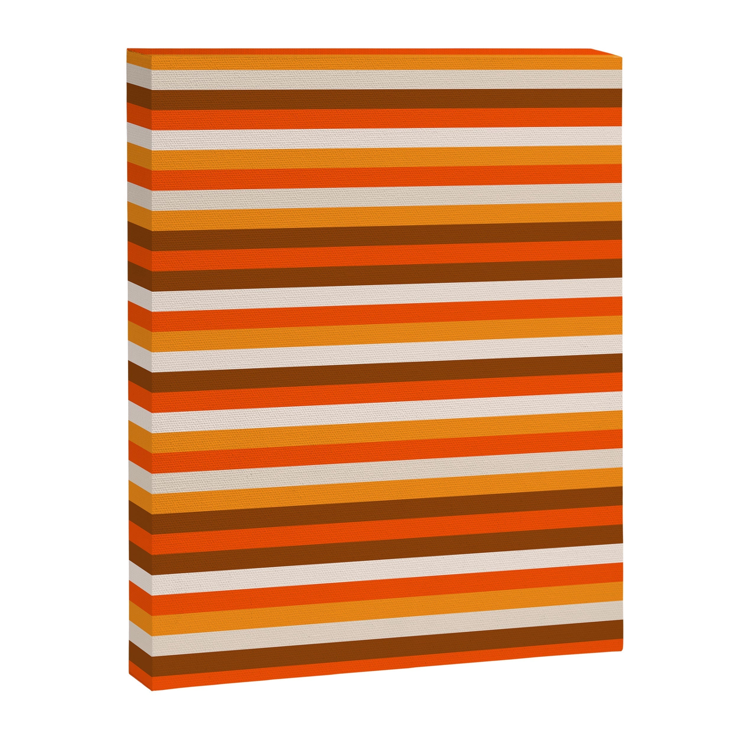70s Fine Stripes in Retro Orange and Brown Canvas Print
