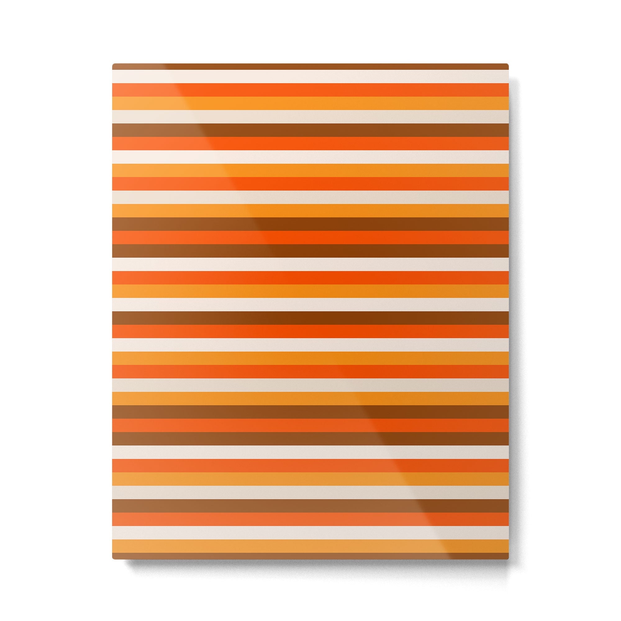 70s Fine Stripes in Retro Orange and Brown Metal Print