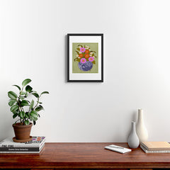 1970s Disco Ball Flower Pot  Framed Art Print
