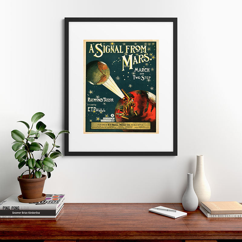 "A Signal from Mars": sheet music cover, 1901 Framed Art Print
