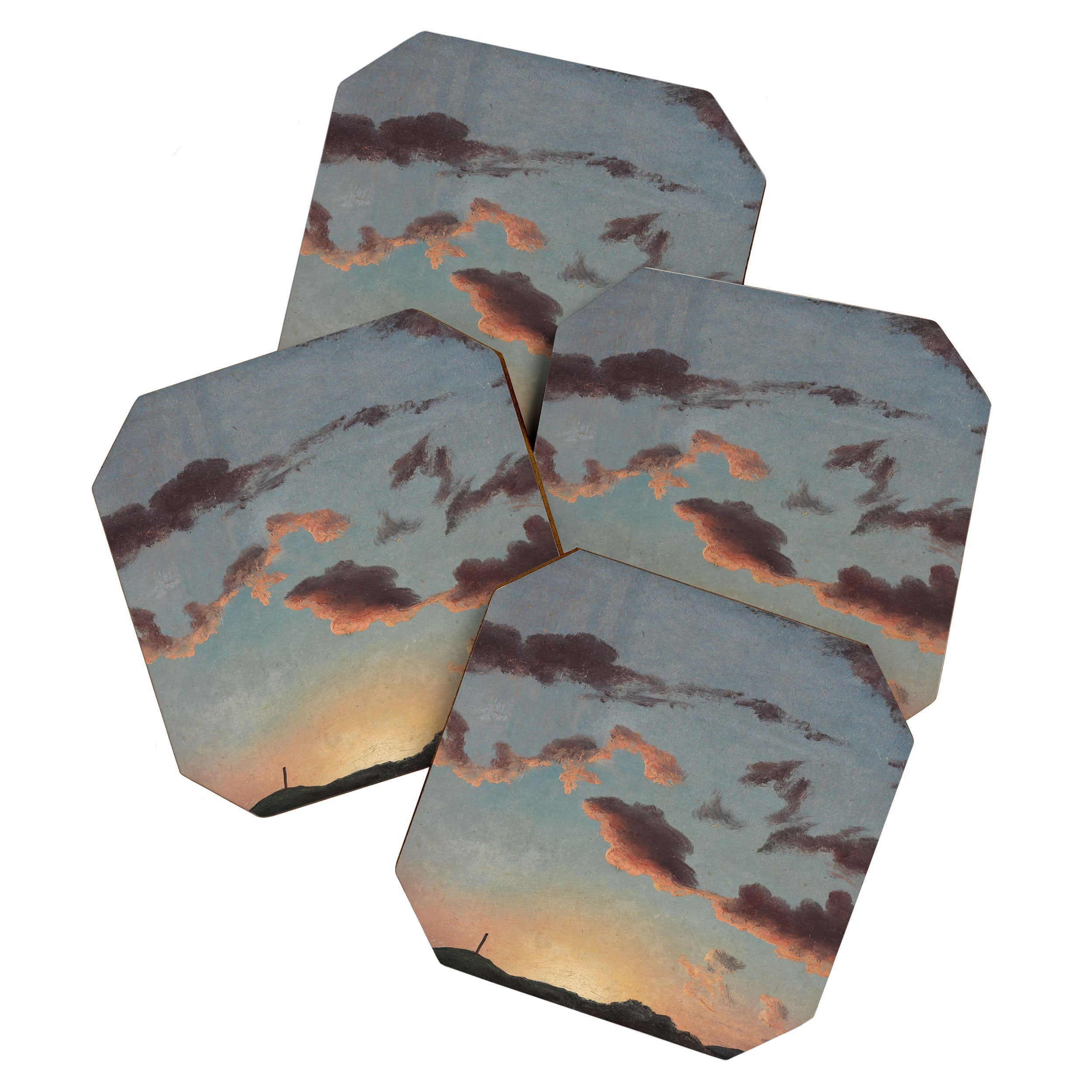 "Cloud Study" by Knud Baade, 1838 Coaster