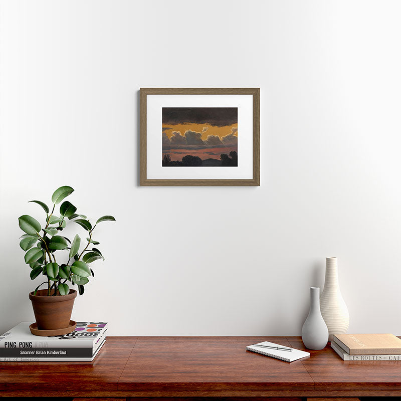 "Cloud Study over Landscape" by Knud Baade, 1838 Framed Art Print