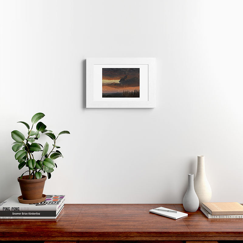 "Cloud Study over Poplars" by Knud Baade, circa 1830s-1840s Framed Art Print