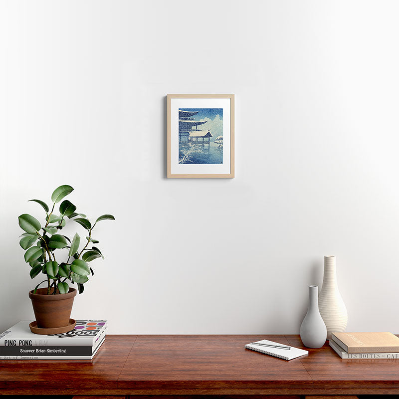 "Snow on Lake" by Hasui Kawase, 1922 Framed Art Print