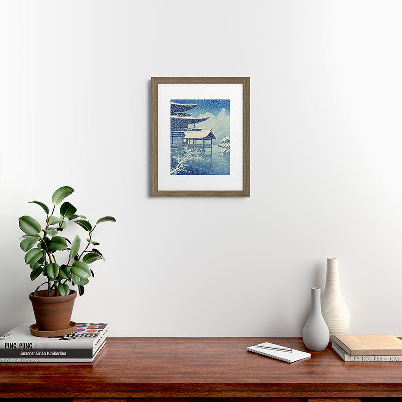 "Snow on Lake" by Hasui Kawase, 1922 Framed Art Print