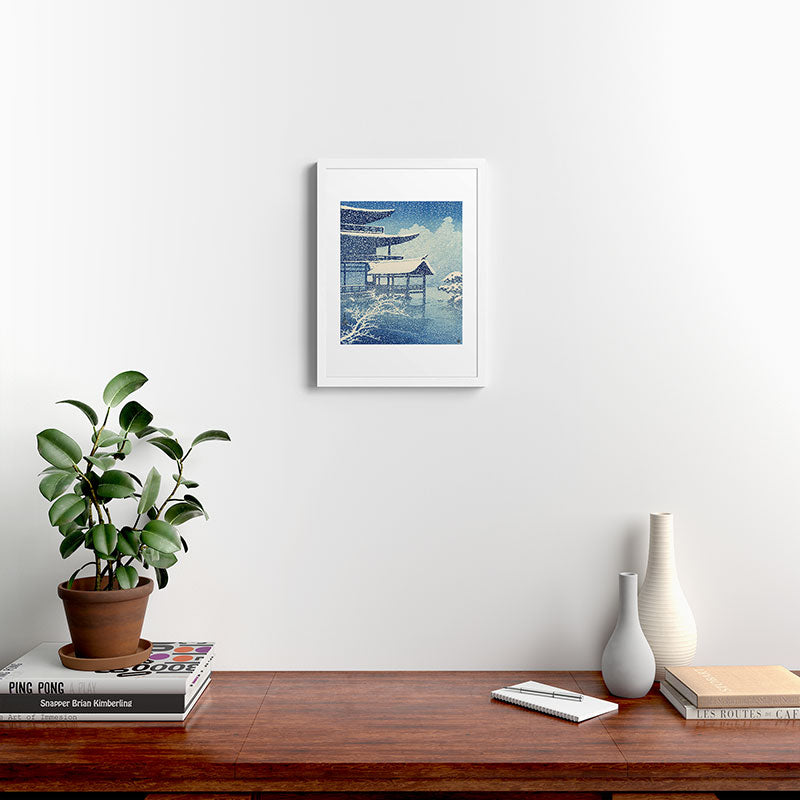 "Snow on Lake" by Hasui Kawase, 1922 Framed Art Print