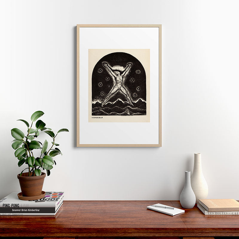 "Superman" by Rockwell Kent (1919) Framed Art Print
