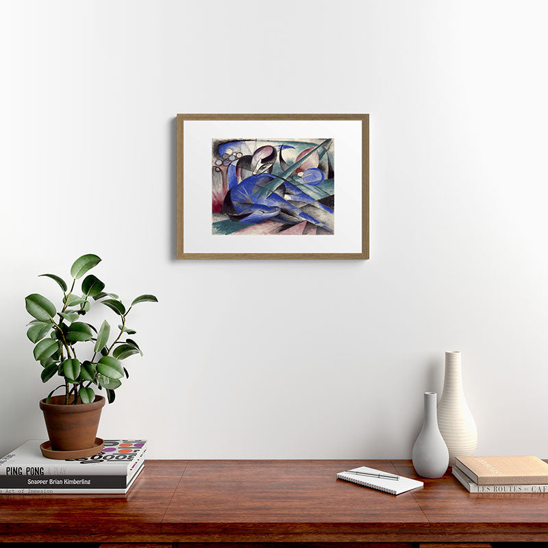 "The Dreaming Horses" by Franz Marc, 1913 Framed Art Print