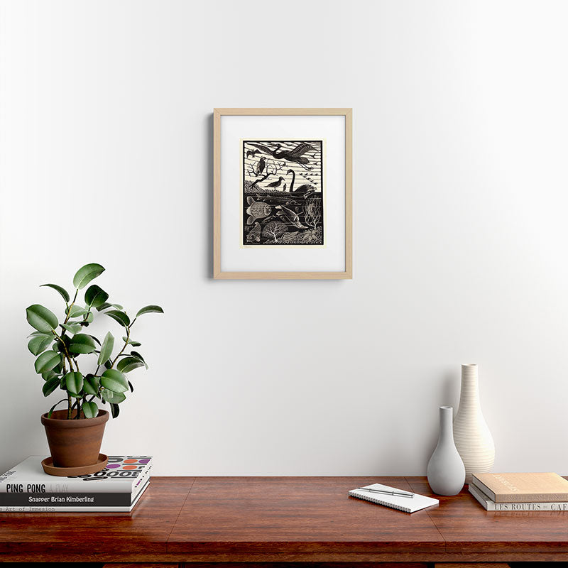 "The Fifth Day of Creation" by M.C. Escher Framed Art Print