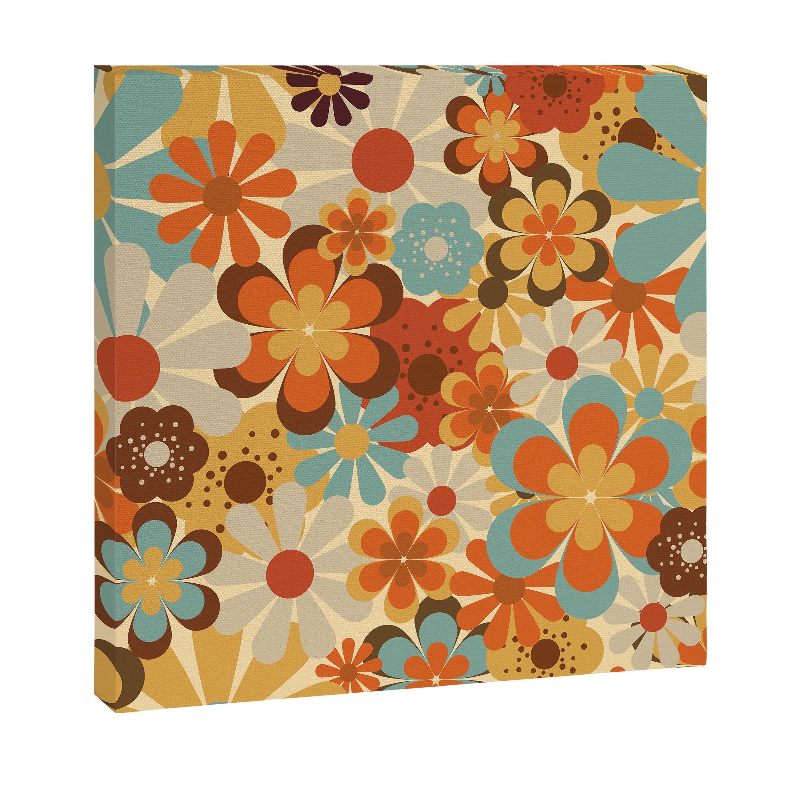 70's Retro Floral Patterned Prints Canvas Print