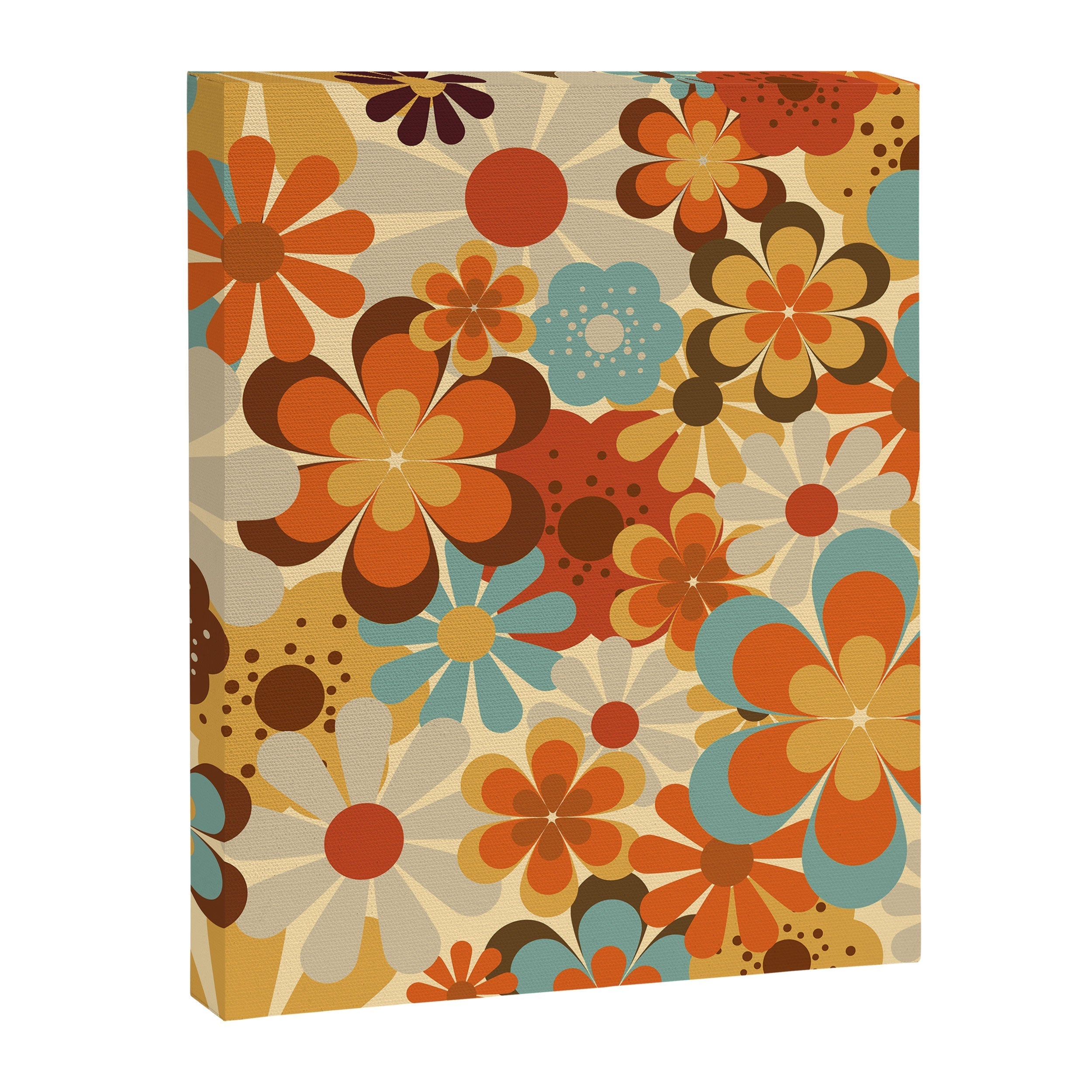 70's Retro Floral Patterned Prints Canvas Print