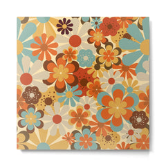 70's Retro Floral Patterned Prints Metal Print