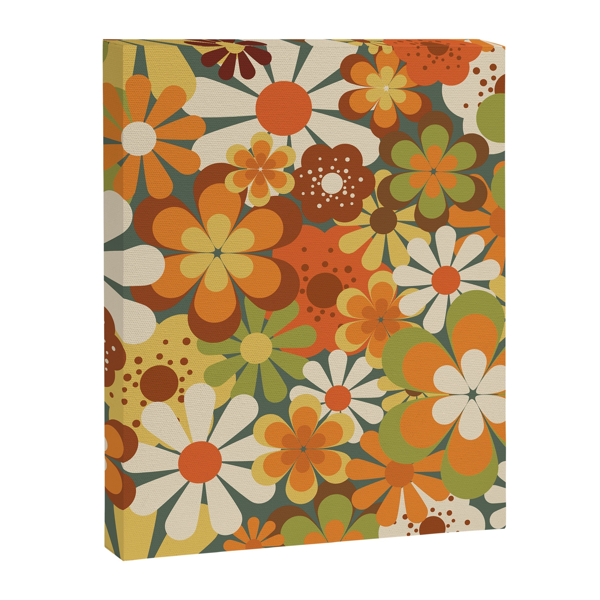 70's Retro Flowers Print Canvas Print
