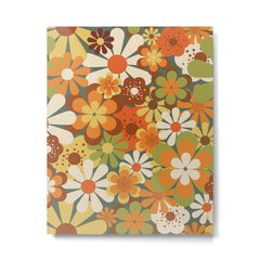 70's Retro Flowers Print Metal Print