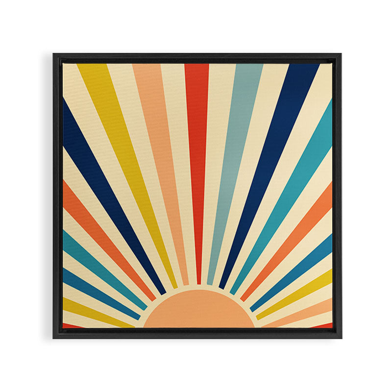 60s retro sun  Framed Canvas Print