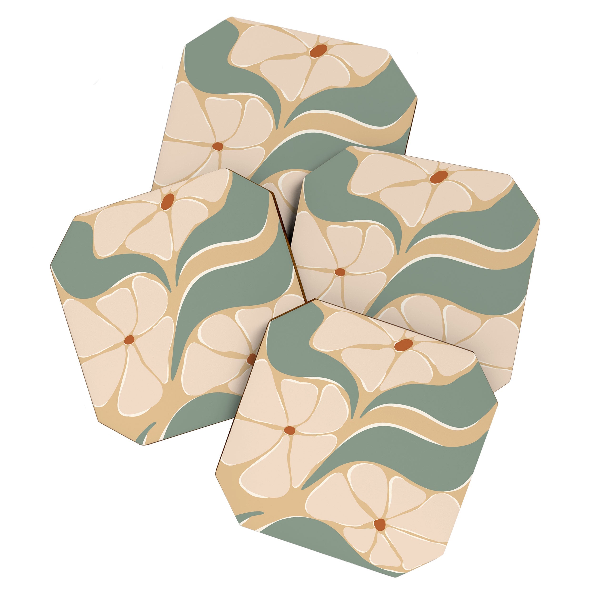 70s big flower botanical land 2 Coaster