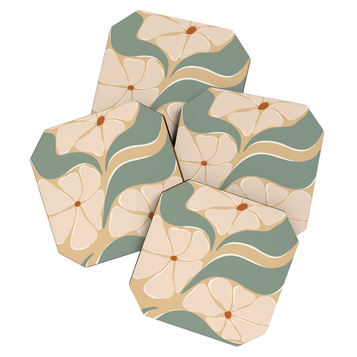 70s big flower botanical land 2 Coaster