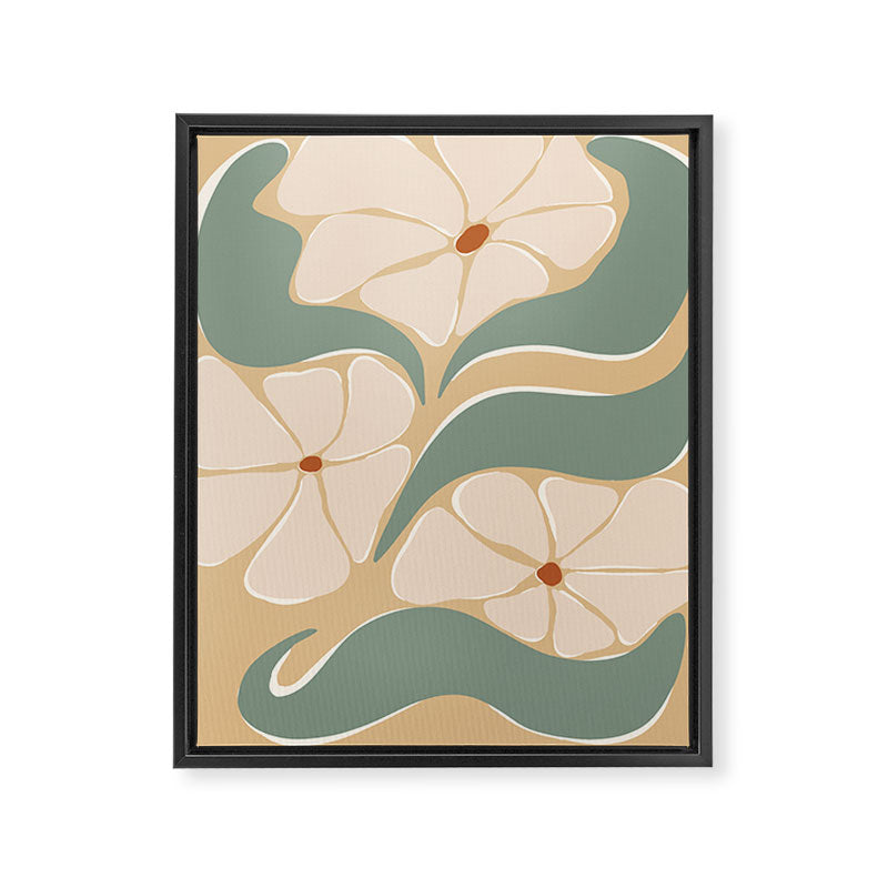 70s big flower botanical land 2 Framed Canvas Print
