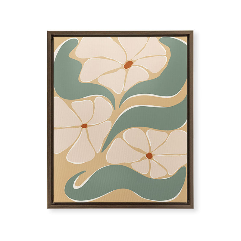 70s big flower botanical land 2 Framed Canvas Print