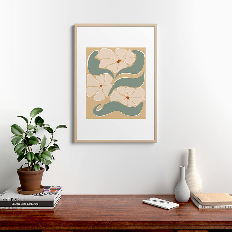 70s big flower botanical land 2 Framed Art Print