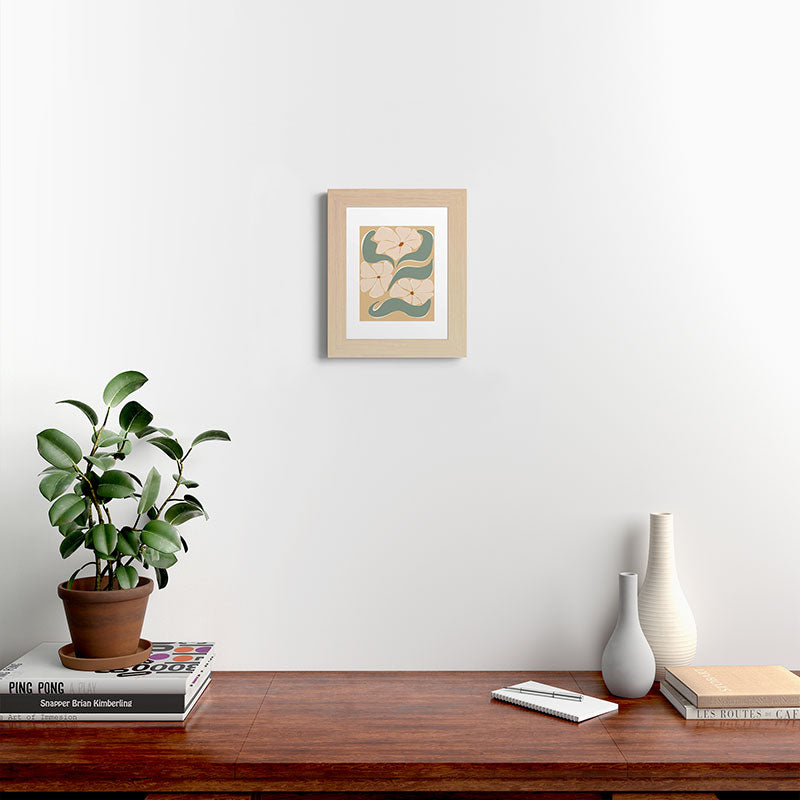 70s big flower botanical land 2 Framed Art Print