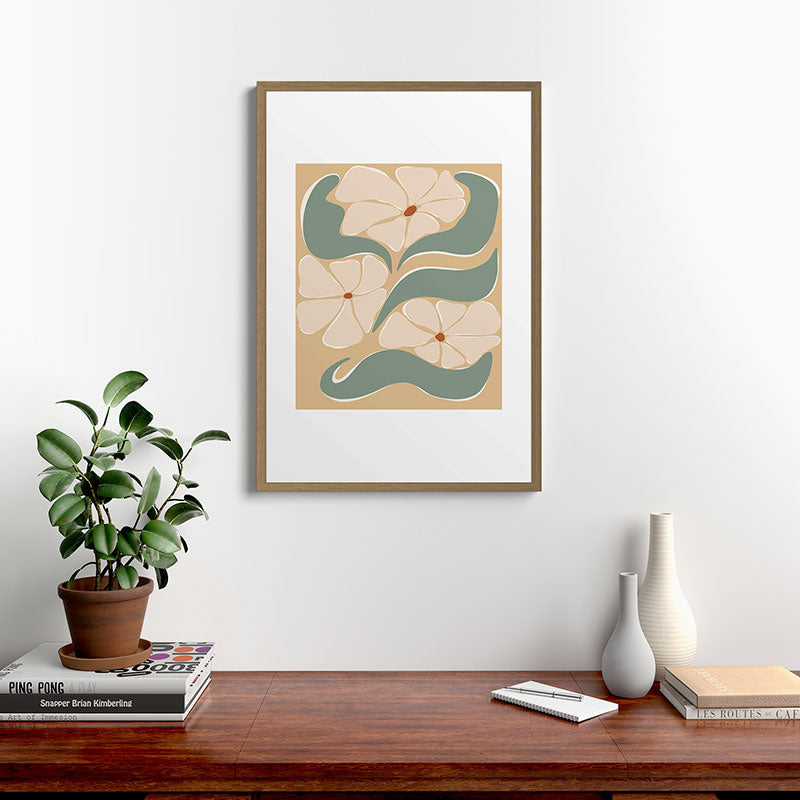 70s big flower botanical land 2 Framed Art Print