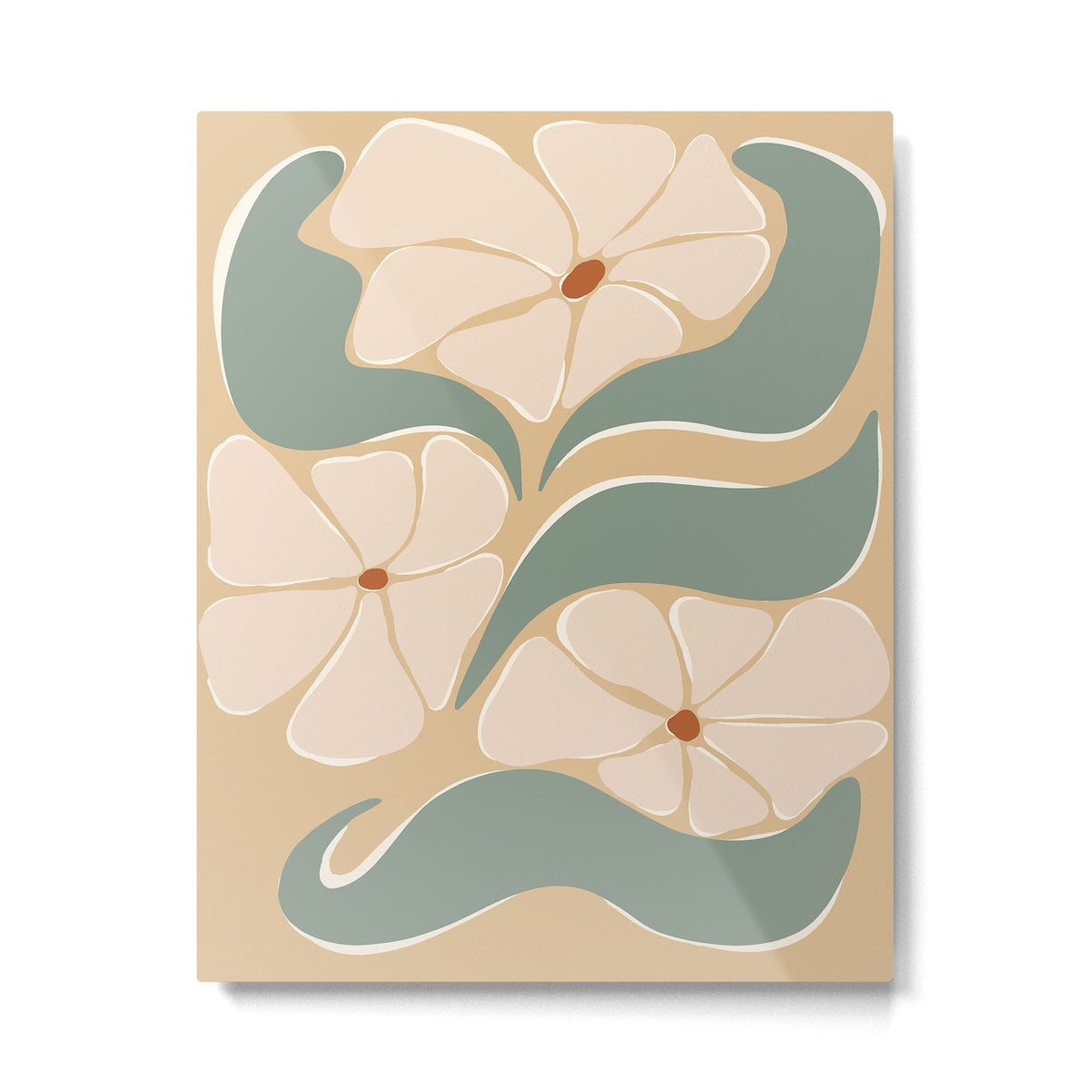 70s big flower botanical land 2 Metal Print