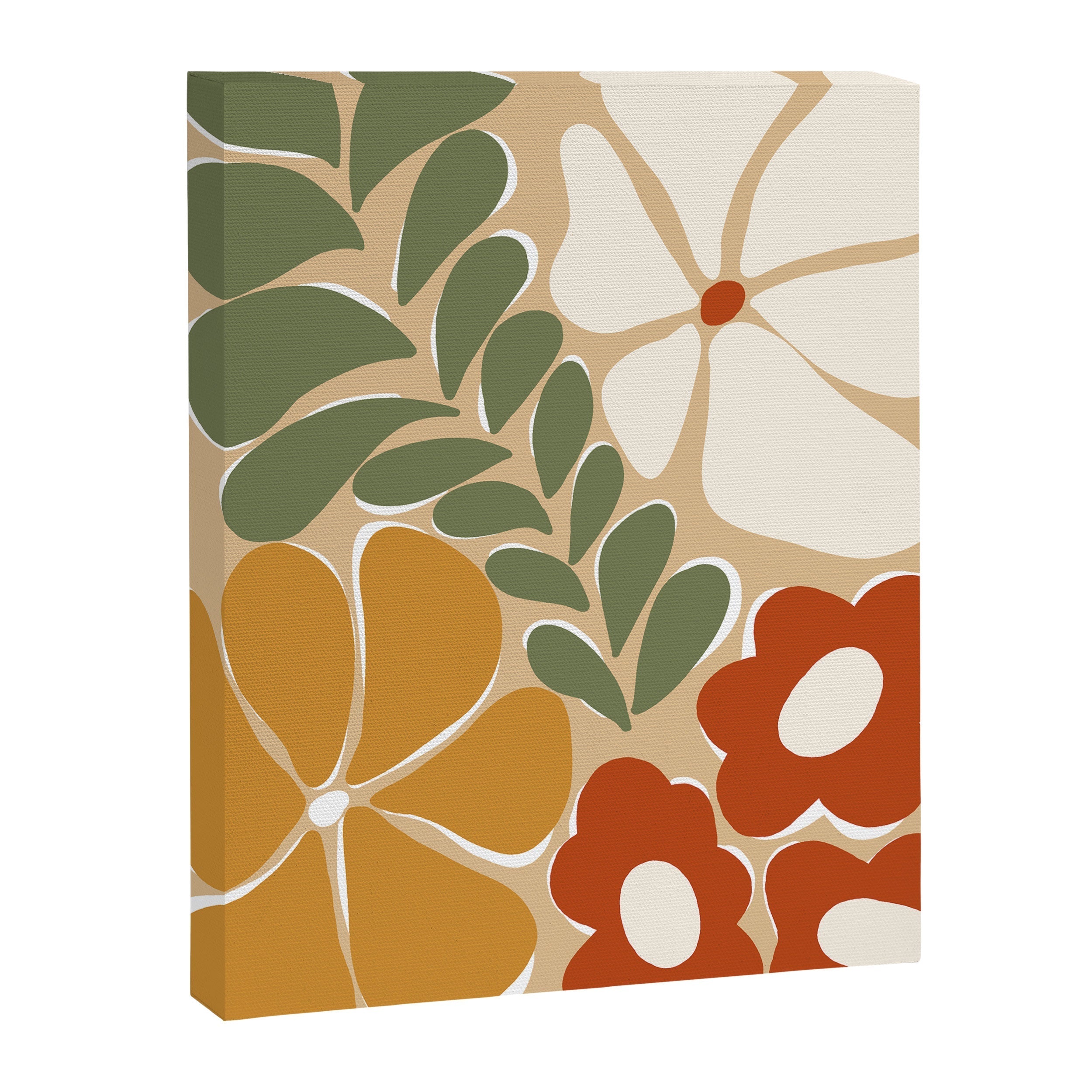 70s boho botanical flowers   Canvas Print