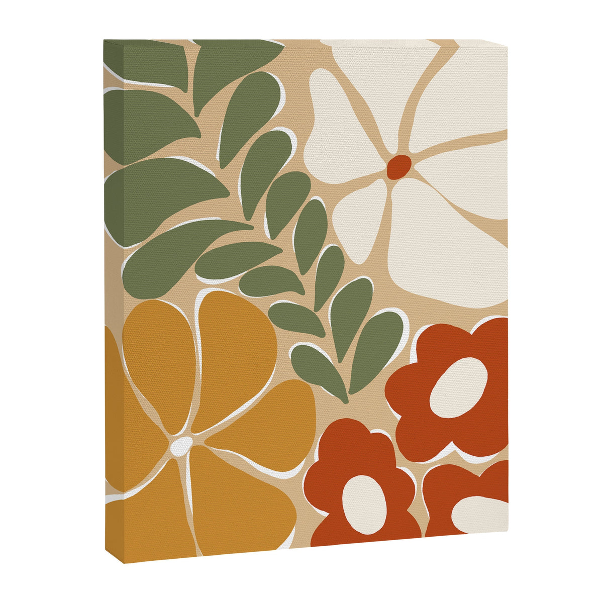 70s boho botanical flowers   Canvas Print