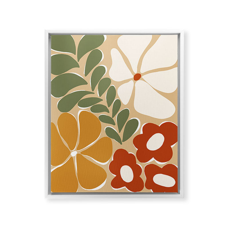 70s boho botanical flowers   Framed Canvas Print